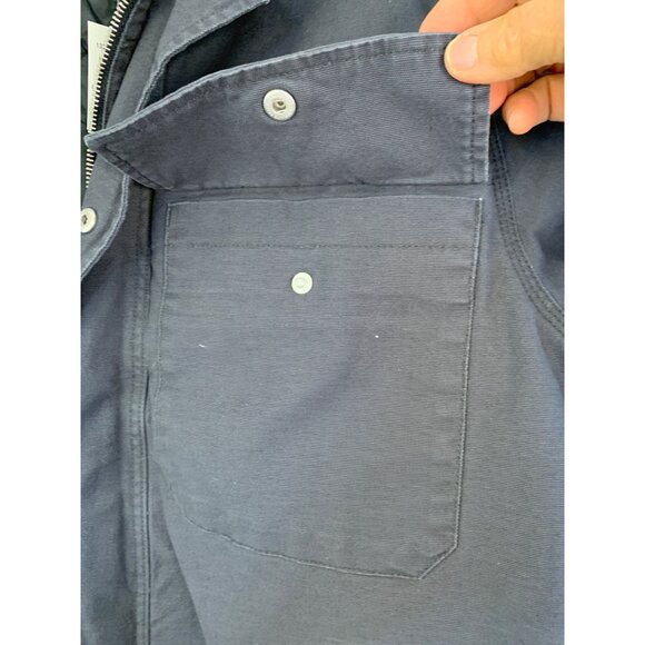Rare VTG NWT Abercrombie & Fitch Canvas Work Jacket L Gray Zip Snap RJ10623 - Picture 10 of 12